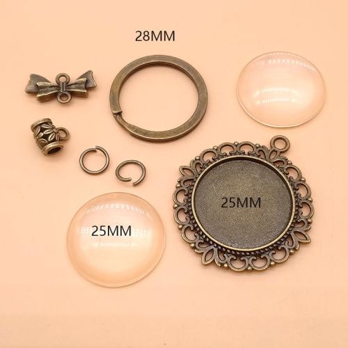 Zink Alloy Key Lås, med Glas, plated, DIY, fler färger för val, Säljs av Ställ