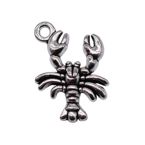 Zinklegierung Tier Anhänger, Hummer, antik silberfarben plattiert, DIY, 19x14mm, 20PCs/Tasche, verkauft von Tasche