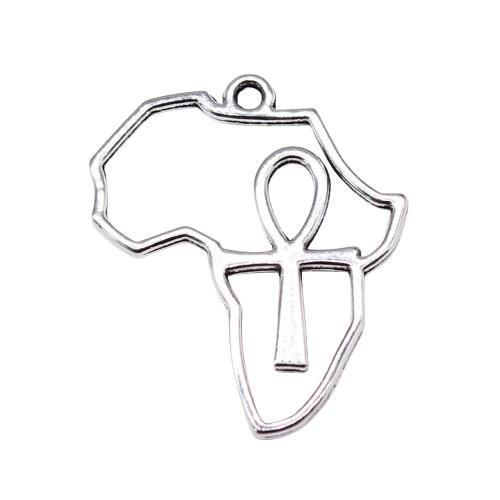 Pendentifs en alliage de zinc, Plaqué de couleur d'argent, DIY & creux, 31x26mm, 20PC/sac, Vendu par sac