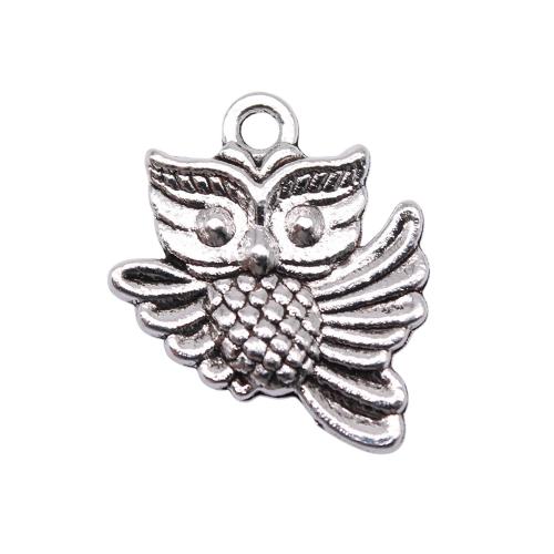 Pendentifs animaux en alliage de zinc, hibou, Placage, DIY, plus de couleurs à choisir, 17x16mm, 10PC/sac, Vendu par sac