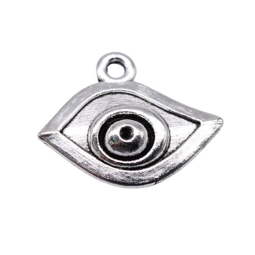 Pendentifs en alliage de zinc, œil, Plaqué de couleur d'argent, DIY, 22x17mm, 20PC/sac, Vendu par sac