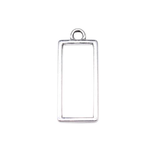 Pendentifs en alliage de zinc, rectangle, Placage, DIY & creux, plus de couleurs à choisir, 24x10mm, 40PC/sac, Vendu par sac