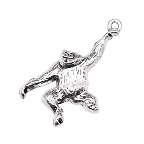 Pendentifs animaux en alliage de zinc, singe, Placage, DIY, plus de couleurs à choisir, 36x21mm, 10PC/sac, Vendu par sac