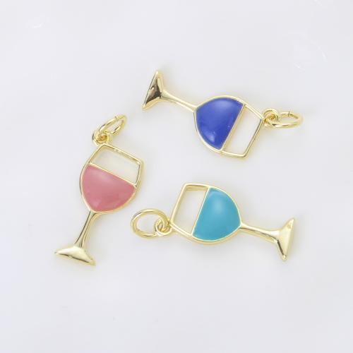 Bijoux pendentifs en laiton, tasse, Placage, DIY & émail, plus de couleurs à choisir, 18x8x1.90mm, Vendu par PC