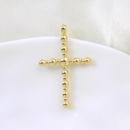 Laiton Pendentifs Croix, Placage, DIY, doré, 35.30x22x3.90mm, Vendu par PC