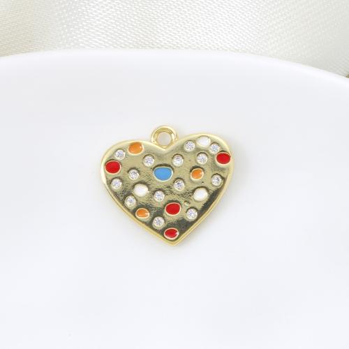 Cubique Pendentif en laiton zircon pavent, Attrapeur de rêves, Placage, DIY & pavé de micro zircon & émail, plus de couleurs à choisir, 14.20x15.60x1.40mm, Vendu par PC