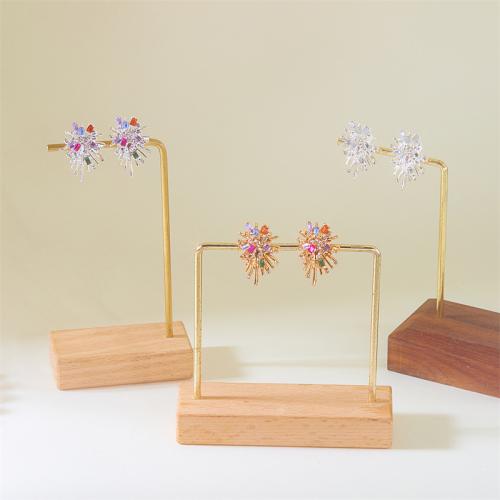 Boucle d'oreille strass, alliage de zinc, Placage, bijoux de mode & pour femme & avec strass, plus de couleurs à choisir, Vendu par paire