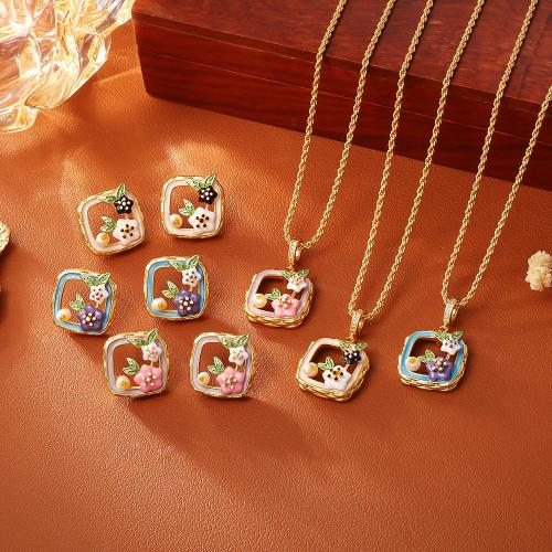 Sets de Perlas Cultivadas de Agua Dulce, metal, con Perlas cultivadas de agua dulce, chapado en color dorado, diferentes estilos para la opción & para mujer & hueco, más colores para la opción, Vendido por UD