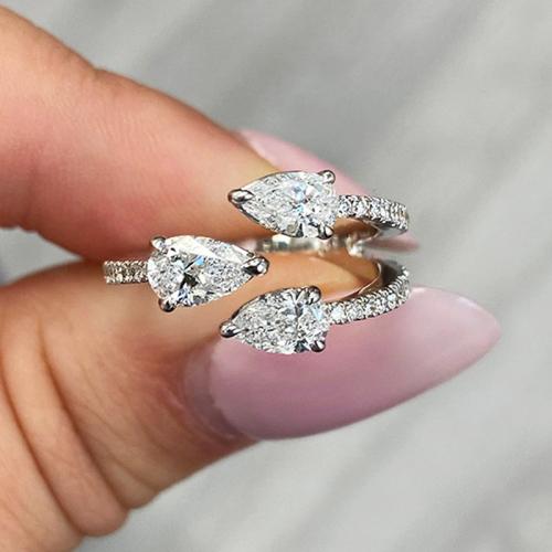 Cubique anneau en laiton Circonia Micro Pave, Placage, bijoux de mode & pavé de micro zircon & pour femme, Taille:7, Vendu par PC