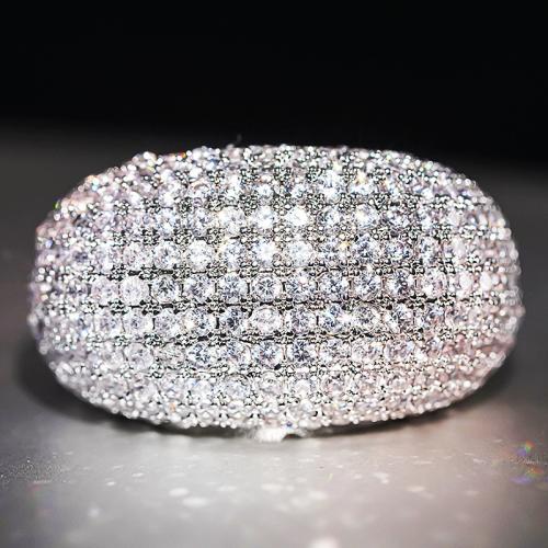 Cubique anneau en laiton Circonia Micro Pave, Placage, normes différentes pour le choix & pavé de micro zircon & pour femme, Vendu par PC