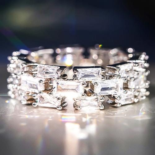 Cubique anneau en laiton Circonia Micro Pave, Placage, normes différentes pour le choix & pavé de micro zircon & pour femme & creux, Vendu par PC