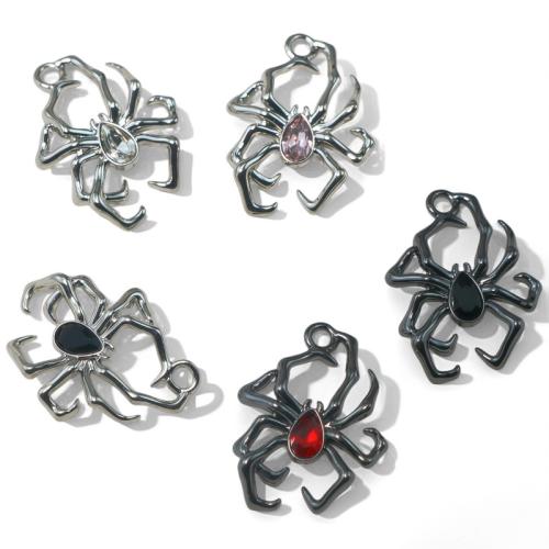 Zink Alloy Rhinestone Hängen, Spindel, plated, DIY & med strass, fler färger för val, Säljs av PC