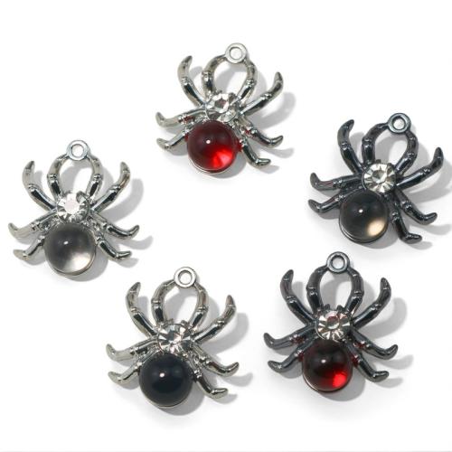 Crystal Hängen, Zink Alloy, med Kristall, Spindel, plated, DIY & med strass, fler färger för val, Säljs av PC