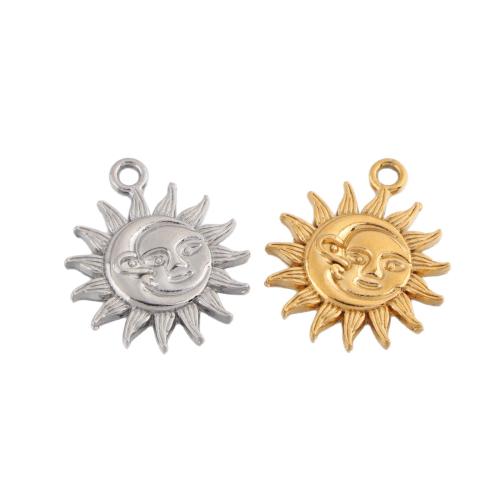 Bijoux pendentifs en acier inoxydable , Acier inoxydable 304, soleil, Placage, DIY, plus de couleurs à choisir, Vendu par PC