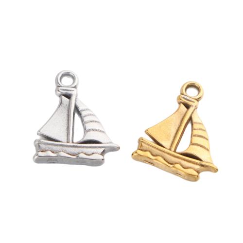 Stainless Steel Pendants 304 Stainless Steel Sail Boat plated DIY Sold By PC