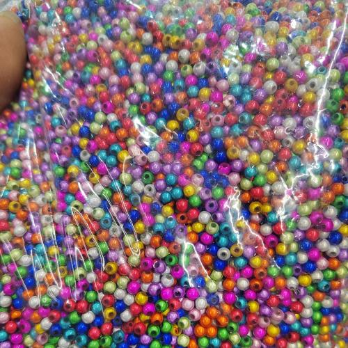 Grânulos de jóias de acrílico, acrilico, Roda, DIY, cores misturadas, 4mm, vendido por Bag