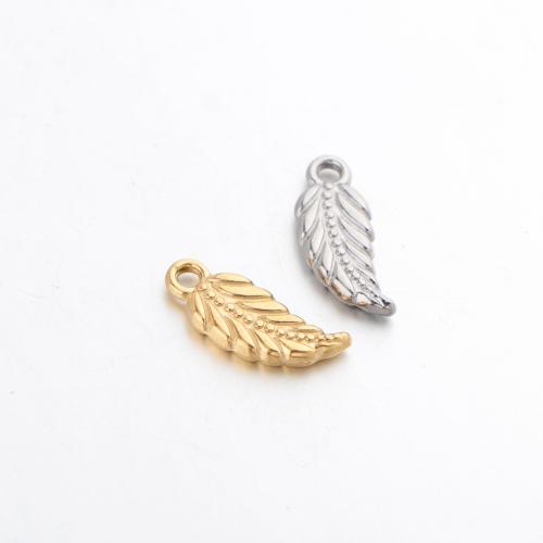Bijoux pendentifs en acier inoxydable , Acier inoxydable 304, feuille, Placage, DIY, plus de couleurs à choisir, Vendu par PC