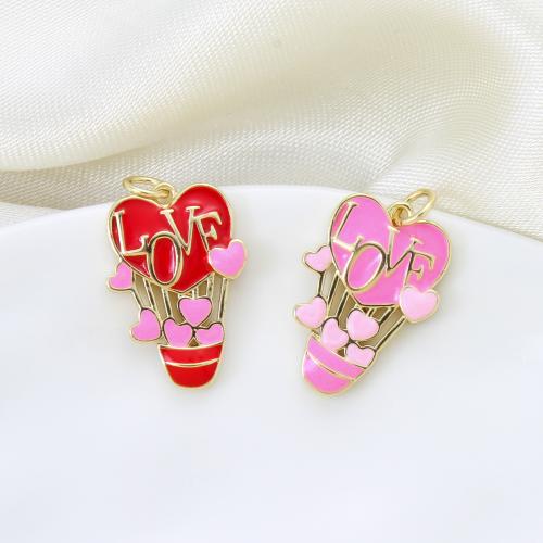 Bijoux pendentifs en laiton, Ballon chaud, Placage, DIY & émail, plus de couleurs à choisir, protéger l'environnement, sans nickel, plomb et cadmium, 21x14.50x2.60mm, Vendu par PC