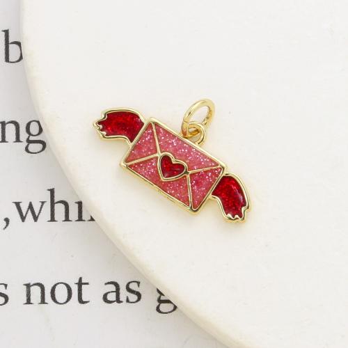 Bijoux pendentifs en laiton, Enveloppe, Placage, DIY & émail, plus de couleurs à choisir, protéger l'environnement, sans nickel, plomb et cadmium, 9x20x2.20mm, Vendu par PC