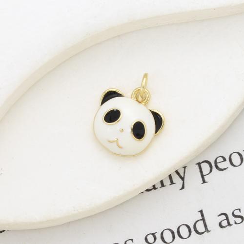 Bijoux pendentifs en laiton, panda, Placage, DIY & émail, plus de couleurs à choisir, protéger l'environnement, sans nickel, plomb et cadmium, 12x11.60x3.80mm, Vendu par PC