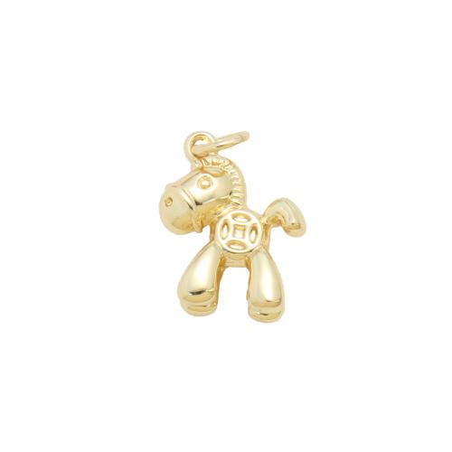Bijoux pendentifs en laiton, cheval, Placage, DIY, Or, protéger l'environnement, sans nickel, plomb et cadmium, 15.30x12.40x6.40mm, Vendu par PC