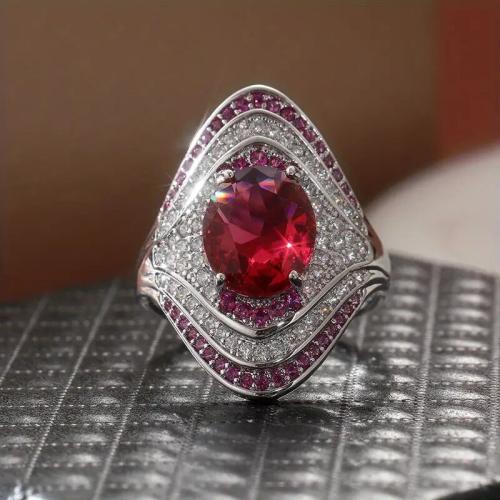 Cubique anneau en laiton Circonia Micro Pave, Placage, normes différentes pour le choix & pavé de micro zircon & pour femme, Vendu par PC