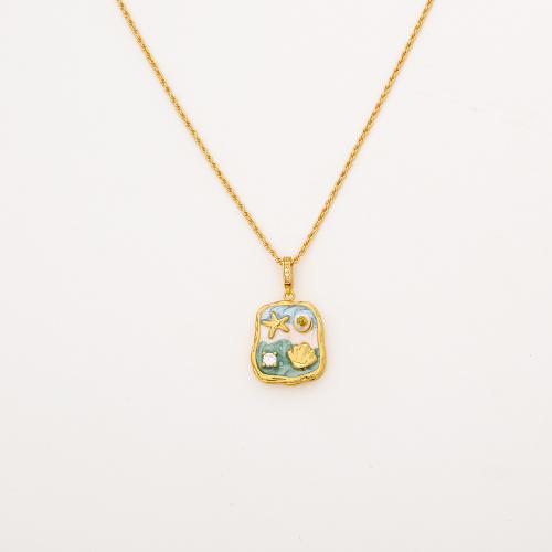 Freshwater Pearl Mässing Chain Necklace, med Freshwater Pearl, guldfärg pläterade, mode smycken & för kvinna & emalj, fler färger för val, Säljs av PC