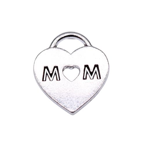 Zink Alloy Hjärta Hängen, antik silver pläterad, DIY & ihålig, 17x15mm, 10PC/Bag, Säljs av Bag