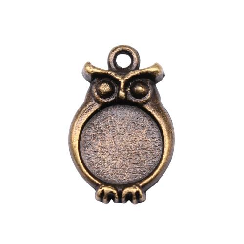 Zink legering hänge Cabochon inställning, Zink Alloy, Owl, antik brons färg klädd, DIY, 18x12mm, 20PC/Bag, Säljs av Bag