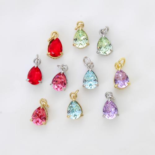 Cubic Zirconia (CZ) Brass Hängen, Mässing, plated, DIY & micro bana cubic zirconia, fler färger för val, 11.60x7x6.20mm, Säljs av PC