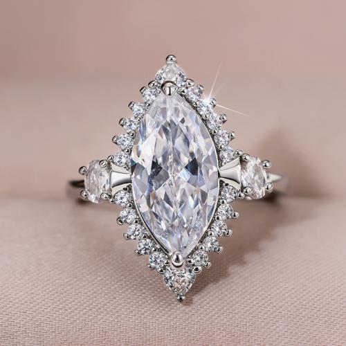 Cubique anneau en laiton Circonia Micro Pave, Placage, normes différentes pour le choix & pavé de micro zircon & pour femme, Vendu par PC