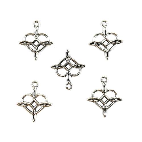 Zink Alloy Hjärta Hängen, silver pläterad, DIY & ihålig, 20x17mm, 100PC/Bag, Säljs av Bag