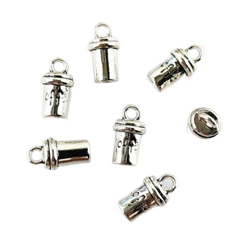 Pendentifs en alliage de zinc, tasse, Placage de couleur argentée, DIY, 100PC/sac, Vendu par sac