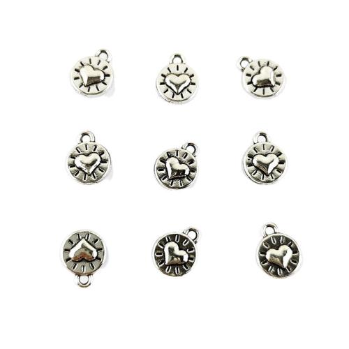 Zink Alloy Hjärta Hängen, silver pläterad, DIY, 100PC/Bag, Säljs av Bag