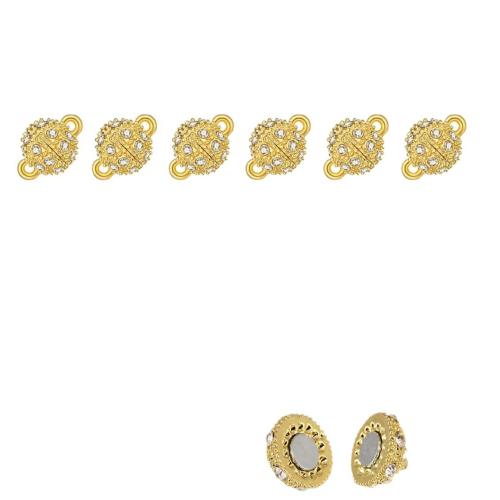 Zink Alloy magnetlås, Rund, plated, DIY & med strass, fler färger för val, 12mm, Säljs av Par