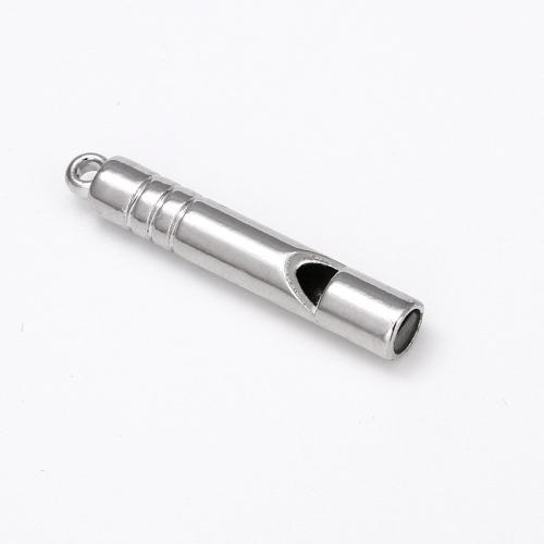 Pendentifs en alliage de zinc, Sifflet, Placage de couleur platine, DIY, 42x7mm, Vendu par PC