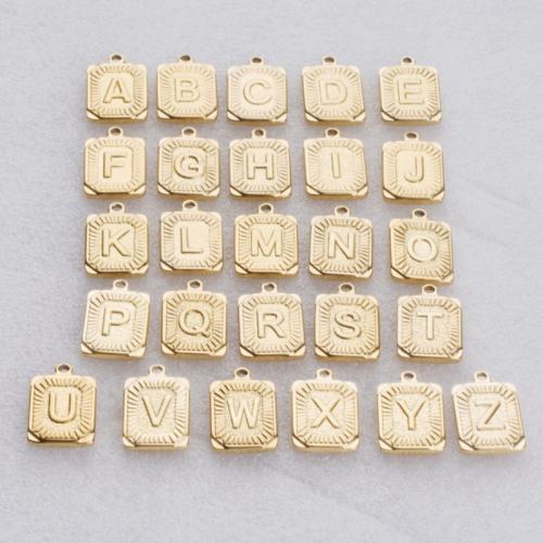 Rostfritt stål Häng Brev, 304 rostfritt stål, Geometriskt mönster, plated, DIY & olika stilar för val, fler färger för val, 15x25mm, Säljs av PC