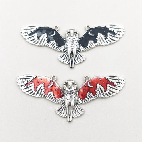 Zink legering emalj hängen, Zink Alloy, Owl, plated, DIY, fler färger för val, 80x20mm, Säljs av PC