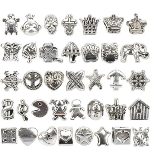 Zink Alloy Smycken Pärlor, silver pläterad, blandad mönster & DIY, 15mm, 40PC/Ställ, Säljs av Ställ