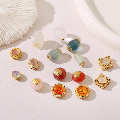 Entretoise de perles en laiton, avec Acrylique, Plaqué or 18K, DIY & styles différents pour le choix & émail, 10PC/sac, Vendu par sac