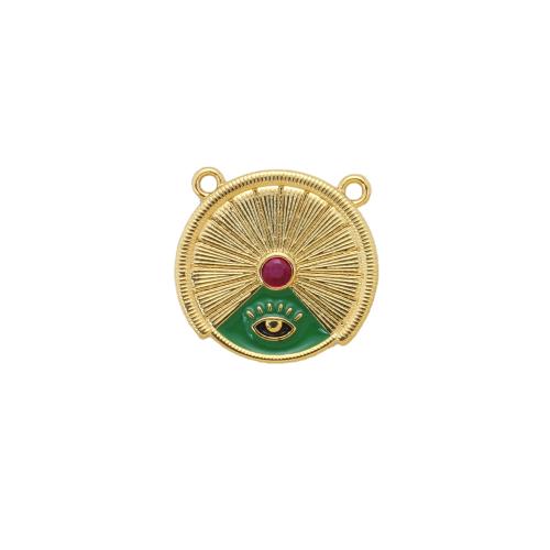 Connecteur de pierre gemme, laiton, Placage, DIY & émail, plus de couleurs à choisir, protéger l'environnement, sans nickel, plomb et cadmium, 19.60x20.70x2.10mm, Vendu par PC