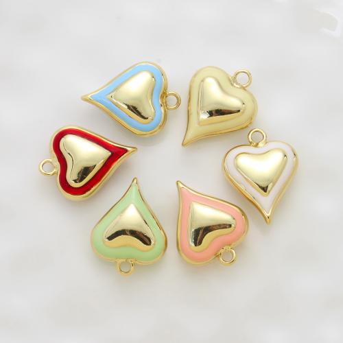 Pendentifs coeur en laiton, Placage, DIY & émail, plus de couleurs à choisir, protéger l'environnement, sans nickel, plomb et cadmium, 26.50x20x9.50mm, Vendu par PC