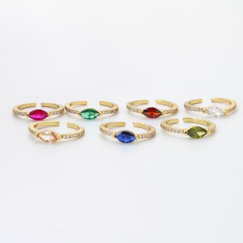 Cubique anneau en laiton Circonia Micro Pave, Placage, bijoux de mode & pavé de micro zircon, plus de couleurs à choisir, protéger l'environnement, sans nickel, plomb et cadmium, 20x20.30x4.70mm, Vendu par PC