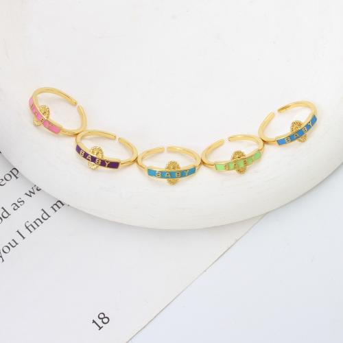 Bague en laiton, Placage, bijoux de mode & émail, plus de couleurs à choisir, protéger l'environnement, sans nickel, plomb et cadmium, 19.80x20.80x8.10mm, Vendu par PC