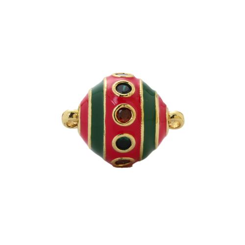 Cubic Zirconia Micro Pave Latão Connector, cobre, banhado, DIY & micro pavimento em zircônia cúbica & esmalte, Mais cores pare escolha, níquel, chumbo e cádmio livre, 25.80x20x20mm, vendido por PC