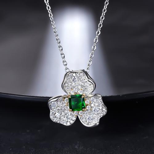 Cubic Zircon Micro Pave Mässing Halsband, plated, mode smycken & micro bana cubic zirconia & för kvinna, Längd Ca 45 cm, Säljs av PC