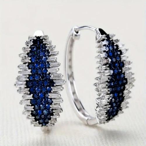 Cyrkonia mikro Brukuje Mosiądz Kolczyk, Powlekane, mikro utorować cyrkonia & dla kobiety & Dwukolorowe, sprzedane przez para