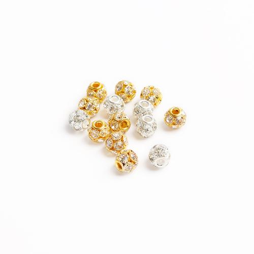 Zink Alloy Smycken Pärlor, plated, DIY & med strass, fler färger för val, 10x10mm, 100PC/Bag, Säljs av Bag