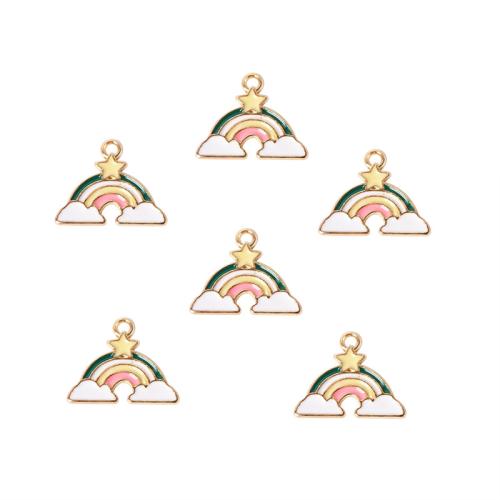 Přívěšek zinek slitiny, Duha, á, DIY & smalt, smíšené barvy, 100PC/Bag, Prodáno By Bag