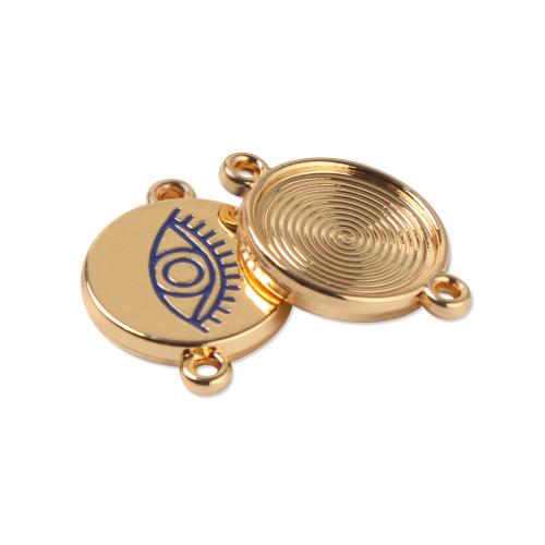 Evil Eye Hängen, Zink Alloy, guldfärg pläterade, DIY & emalj, gyllene, 100PC/Bag, Säljs av Bag